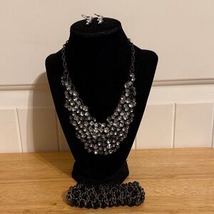 Elegant Silver Jewelry Set gun metal